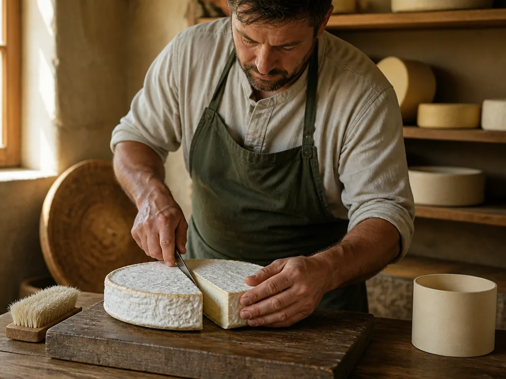 Table de ferme garnie de fromages, miels et confitures de l'Oise